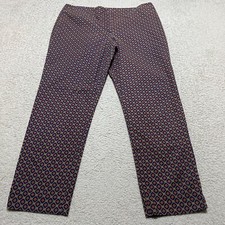 Talbots Womens sz 14 Pants Multicolor Geometric Signature Straight Career Ankle