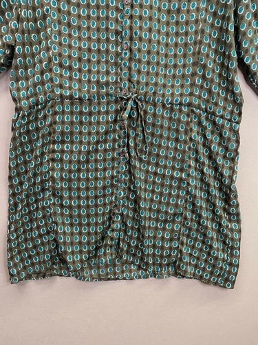 Bar III Womens Green Dress Button Long Sleeve Mini Drawstring Size Medium - Picture 2 of 11