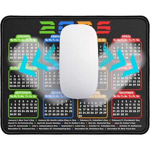 2025 Calendar Mouse pad Gaming Designed Mouse Mat Non Slip Rubber Black - Picture 4 of 5