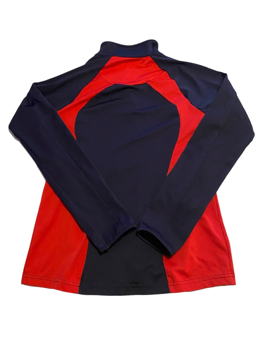 Mizuno Size XS Half Zip Running Baseball Top Blue Red | eBay