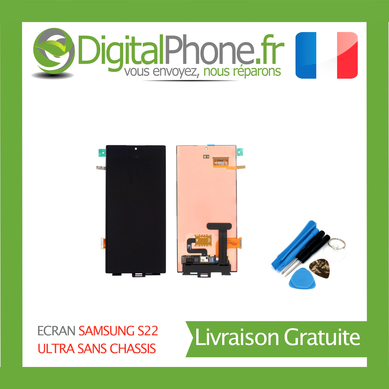 Réparer Écran Cassé Samsung S22 Ultra avec la Dalle Originale Noire