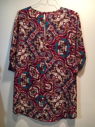 Allison Joy Women's Double Layer Abstract 3/4 Sleeve Tunic Size Small - Picture 3 of 3