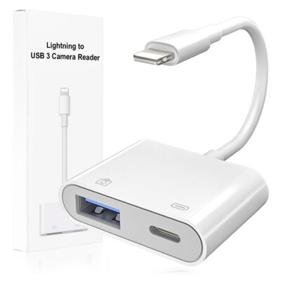 USB Camera Adapter USB 3.0 OTG w/ Charging Port for iPhone 14 Plus