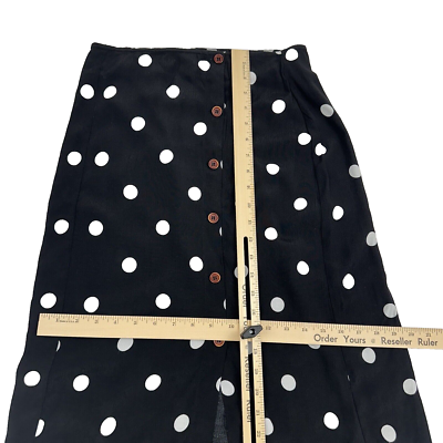 Free People Black and White Polka dot Button Through Midi Skirt