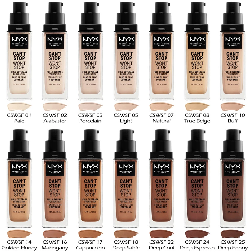 1 NYX Can't Stop Won't Stop Full Coverage Foundation Pick Your 1