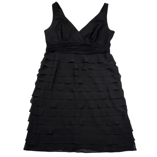SL Fashions Womens Tiered Dress Size 14 Formal Party Cocktail Dress Black eBay