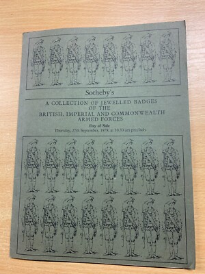 1979 SOTHEBYS JEWELLED BADGES BRITISH ARMED FORCES AUCTION CATALOGUE BOOK (LL)