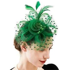 Fascinator Headwear Flower Shaped Mesh With Faux Feather Hairpin Women Tea Party