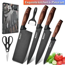 Stainless Steel Kitchen Knife Set Japanese Damascus Cleaver Chef Knives Shears