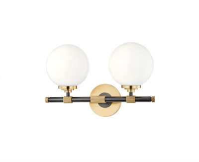 Hudson Valley Lighting Bowery 2 Light 15'' Wide Bathroom Vanity Light - 3702-AOB