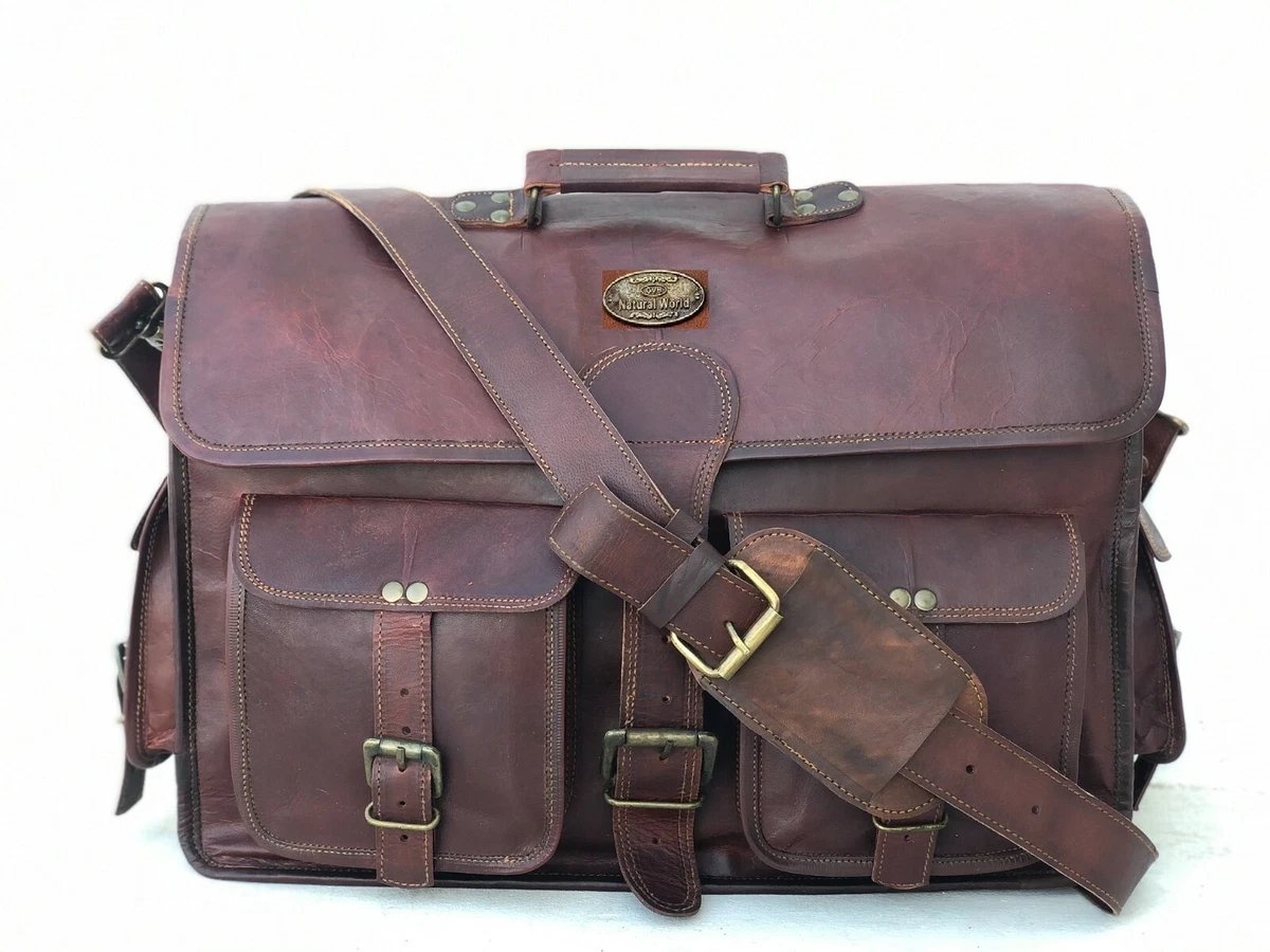 Borsa Messenger in vitello nappato. Marrone Scuro Borsa Messenger in vitello nappato. Marrone Scuro