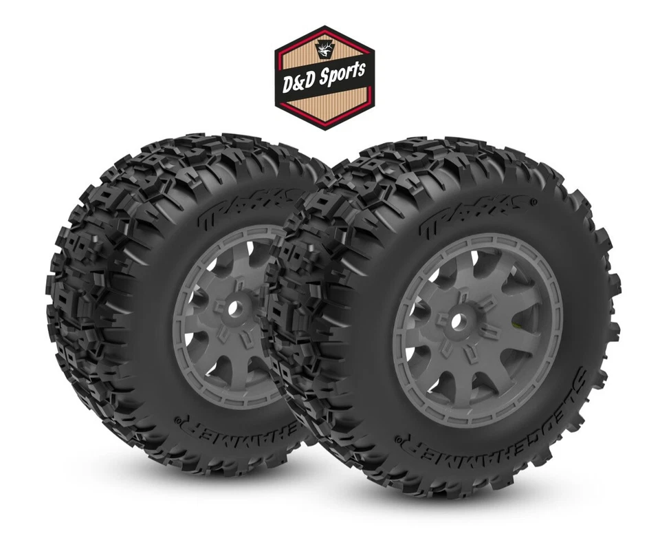 Traxxas 10770-GRAY - Tires & Wheels (Charcoal Gray) Sledgehammer Tires - Image 1 of 1