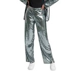 A New Day Silver Sequin Trouser Pants High-Rise Relaxed Leg Size 12 — photo 1