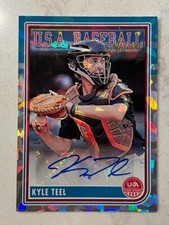 KYLE TEEL 2024 USA Baseball Stars & Stripes Alumni Cracked Ice AUTO # 15/25