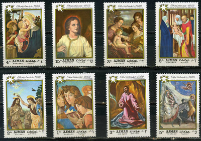AJMAN 1969 CHRISTMAS PAINTINGS SET OF 8 STAMPS PERF. MNH | eBay