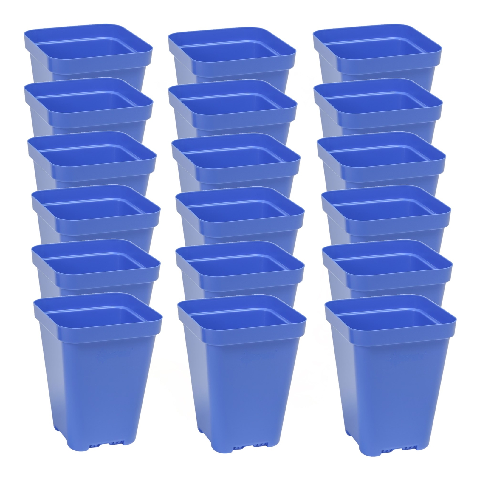 SUNPACK 3.3" x 3.3" Seed Starting Square Insert Pot, Blue, 4" (Pack of 18)