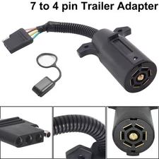 7-Way to 4-Way Flat Blade RV Truck Trailer Wiring Adapter Connector Plug 7/4 Pin
