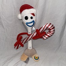 Disney Pixar Toy Story 4 Forky Holiday Plush Figure Toy Santa hat NWT 12" Candy