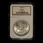 1898 $1 Morgan Silver Dollar NGC MS64 - Old Brown Label - Free Shipping USA