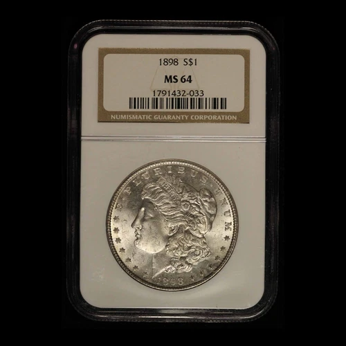 1898 $1 Morgan Silver Dollar NGC MS64 - Old Brown Label - Free Shipping USA