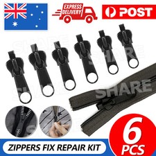 6Pcs Universal Instant Fix A Zipper Repair Replacement Zip Sewing Kit AU