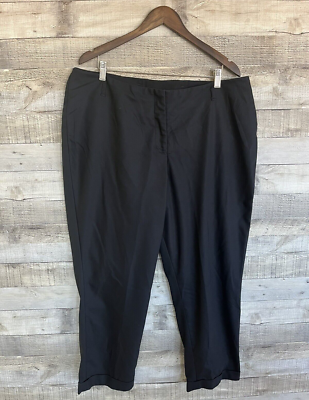 Lane Bryant Black Dress Pants Women's 18 Cuffed 38x27.5 Straight Slim Leg  Career | eBay