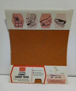 4 of 6 9x11" Sheets Sears Garnet Cabinet Sand Paper Fine Grit 100-2 Vintage 9c36