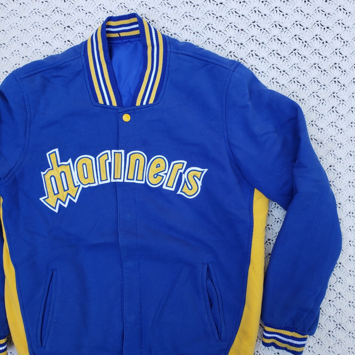【マナー様】1960'sWool xLeather stadium jacket Vtg Jeff Hamilton JH Design Seattle Mariners Reversible Trident