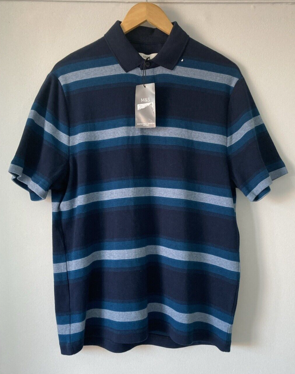 Marks Spencer Mens Pure Cotton Pique Polo Shirt Small 35 37 Inch RRP 