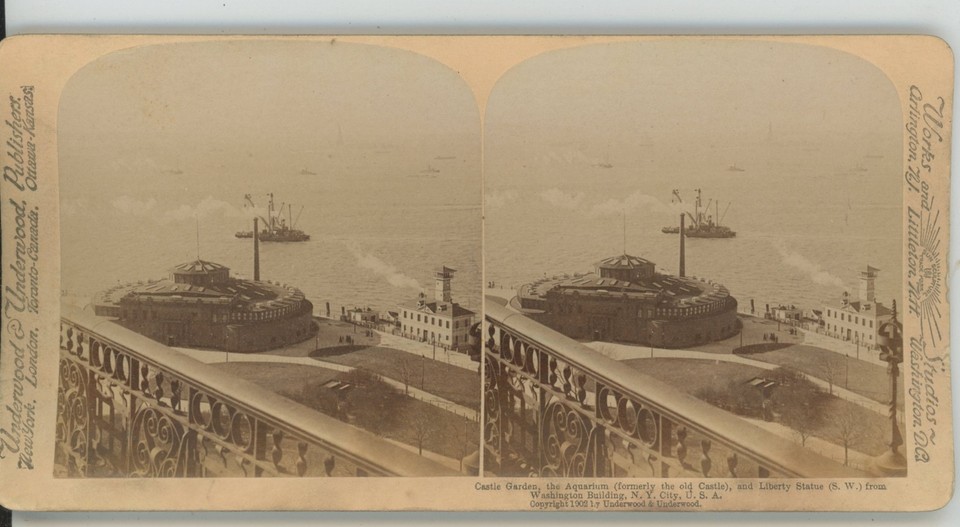 Castle Garden Aquarium New York City NY Underwood Stereoview eBay