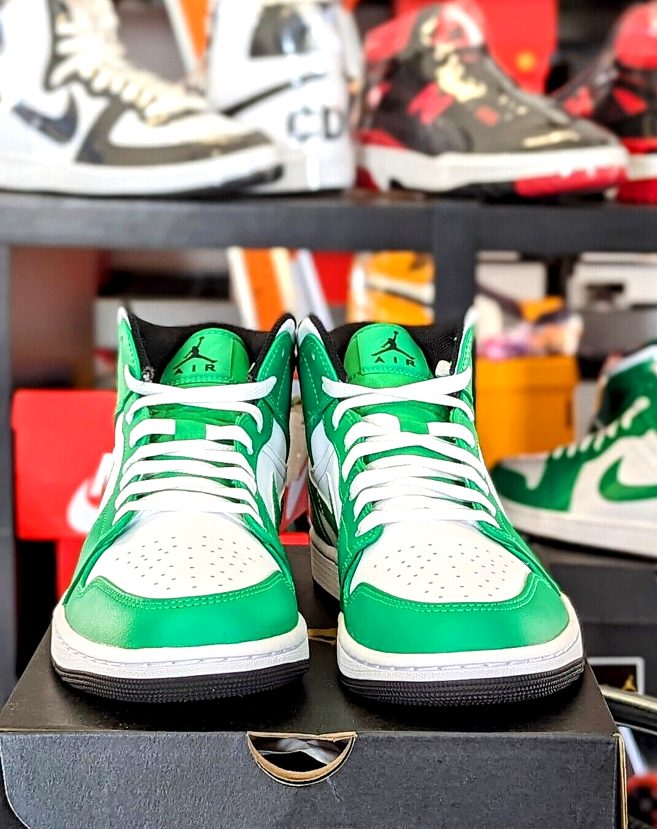 Nike Nike Air Jordan 1 Mid Shoes Lucky Green White Black  display picture 3