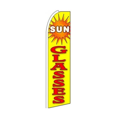 Sun Glasses Swooper Flutter Feather Flag | 3ft W x 11.5ft Tall