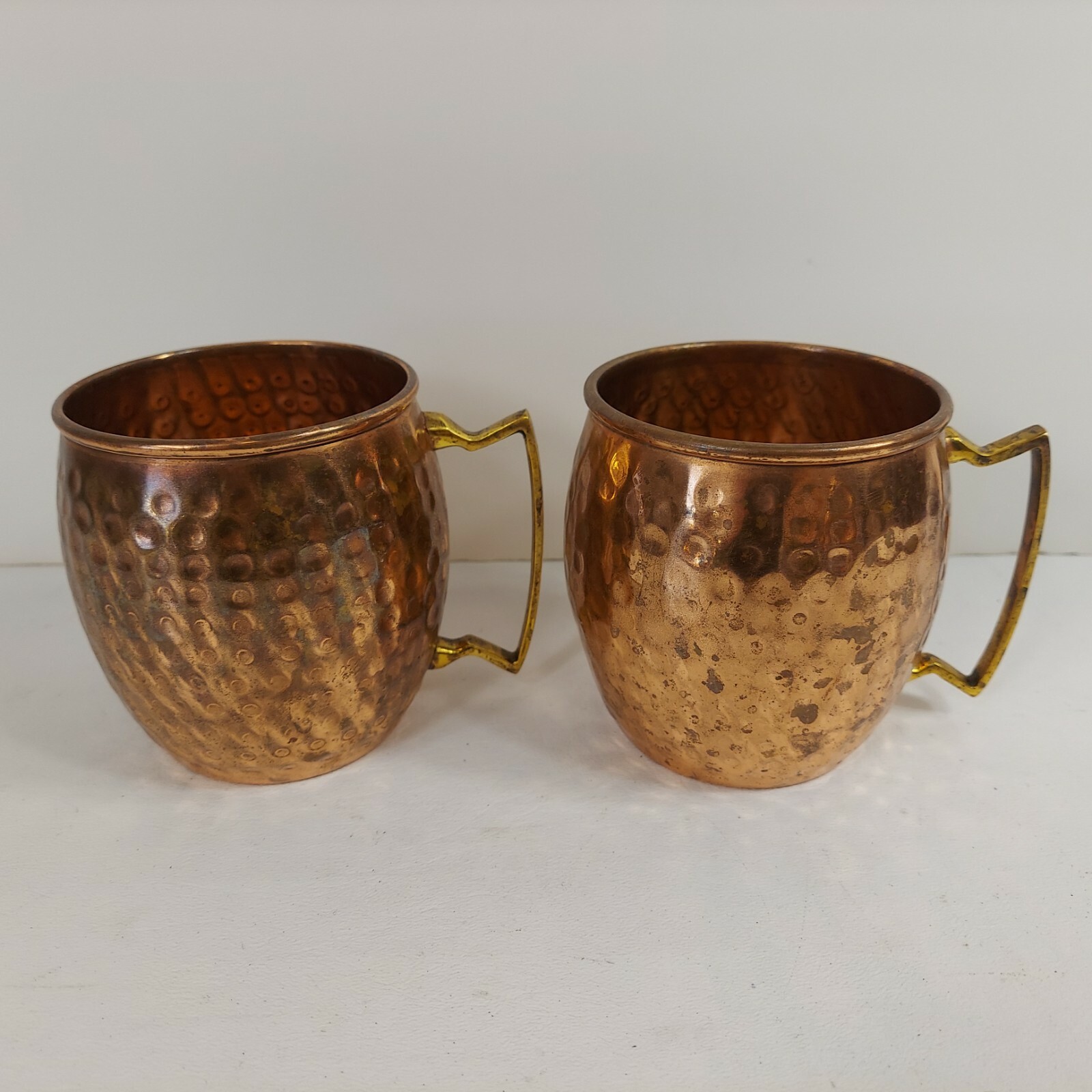 B Weiss Copper Moscow Mule Mugs (2) Hand Made Hammered 12 ounce eBay