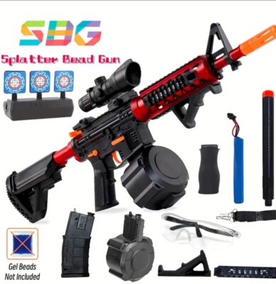 #ad #ad Red M416 Rifle Electric Gel Ball Blaster Automatic amp; Manual Mode Toy Sniper 36” $71.25