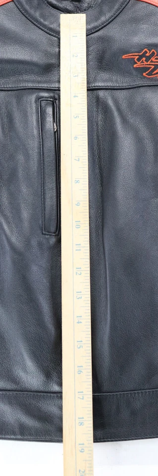 Harley Davidson женщин езды куртка S черная кожаная подкладка вентиляционные отверстия молнии броня бар - Изображение 4 из 4