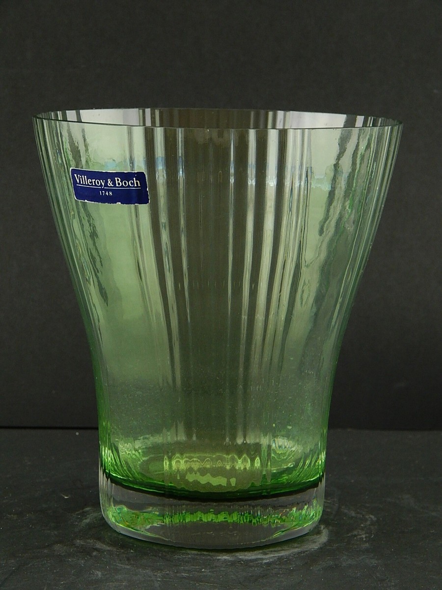 Vintage Villeroy&Boch Crystal Green Vase | eBay