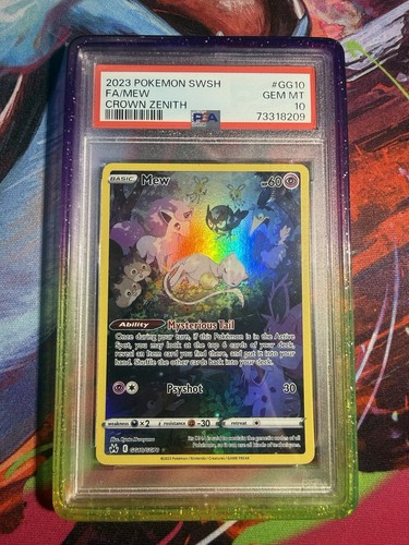 2023 Pokemon Sword & Shield Crown Zenith Mew Galarian Gallery #GG10/GG70 PSA 10