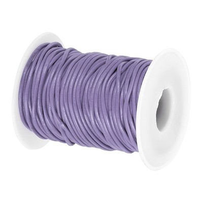 22 Yard x 2mm Rundlederschnur für Schmuckherstellung, Lederband Schnur, Lila