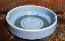 Vtg MCM Pottery Ashtray Blue W Green 4.5"