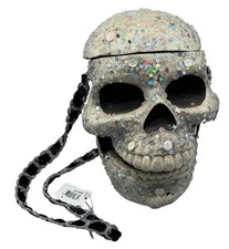 vintage Wayne Kleski Katherine Collection skull handbag purse sequin heart READ