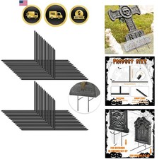 Halloween Tombstone Stakes 28pcs Metal T Shape Yard Lawn Decorations