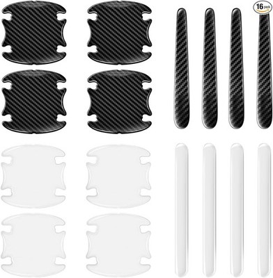 16PCS Car Door Hadle Cup Scratch Protector Set, Waterproof Car Door Bowl Sticke