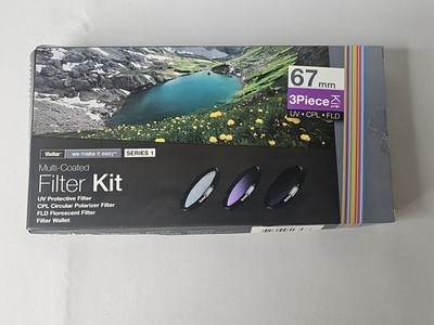 Vivitar 67mm Multi Coated 3 Piece Filter Kit UV CPL FLD VIV-FK3 + Filter Wallet