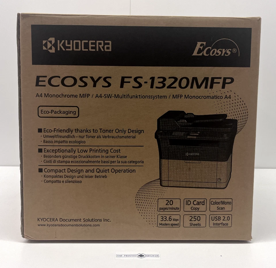 Impresora láser multifunción monocromá A4 Kyocera ECOSYS FS-1320MFP 1102M53NL2 - Immagine 2 di 4