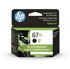 HP 67XL High Yield Black Original Ink Cartridge 240 pages, 3YM57AN 140 Ex: 2027