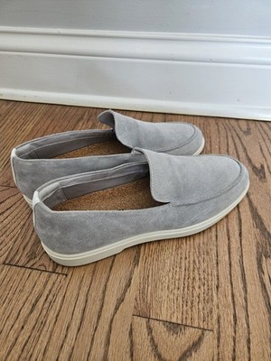 Frescobol Carioca Miguel Suede Loafers, Color Gray, Size 9 (EU 42)