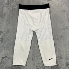 NIKE Pro Big Boys Dri-FIT 3/4 Length Tight FJ6819 L White Compression Leggings