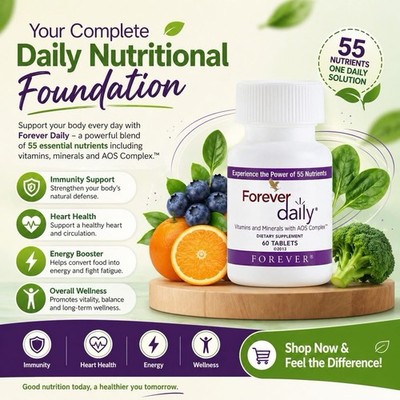 Forever Daily Vitamins & Minerals with AOS Complex Vitamin Supplement 60 Tablets