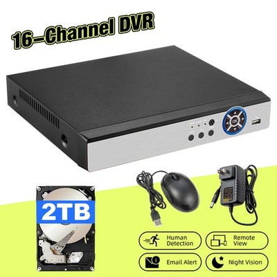 16CH H.265+ 5MP Lite DVR Recorder +2TB HDD for CCTV Home Security Camera System