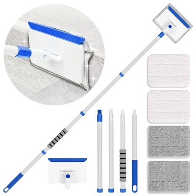 Baseboard Cleaner Tool with Handle, Wall Extendable 49in, Blue